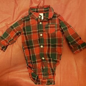 Carter's Infants Boy Plaid Dress Shirt Bodysuit